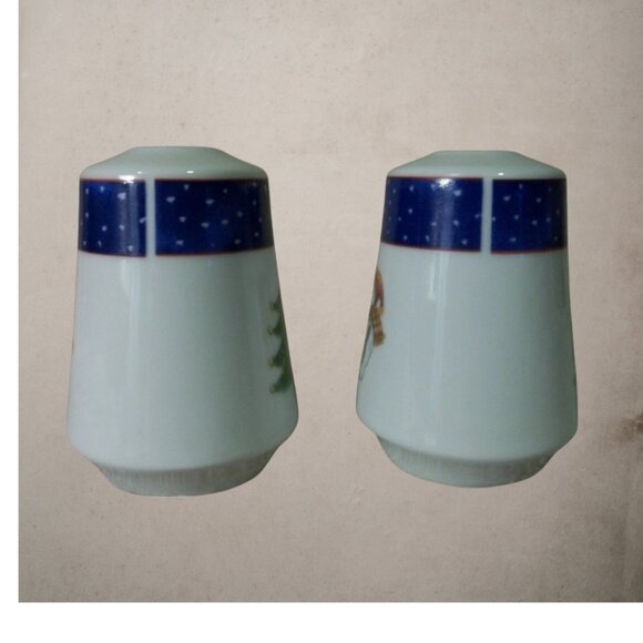 Salt & Pepper Set 1999 Royal Norfolk Snowman Christmas Tree Ceramic Shakers T6 - Picture 2 of 5